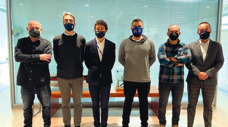 Representantes de Coordinador y del Port de Barcelona, tras la reunión mantenida hoy.