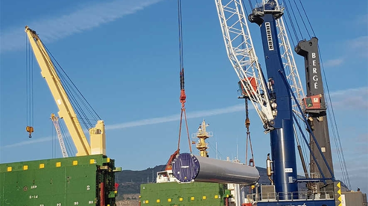 El pasado viernes 31 de agosto, Berg&eacute; inici&oacute; el primer embarque internacional de e&oacute;licos de Haizea Wind en Bilbao.