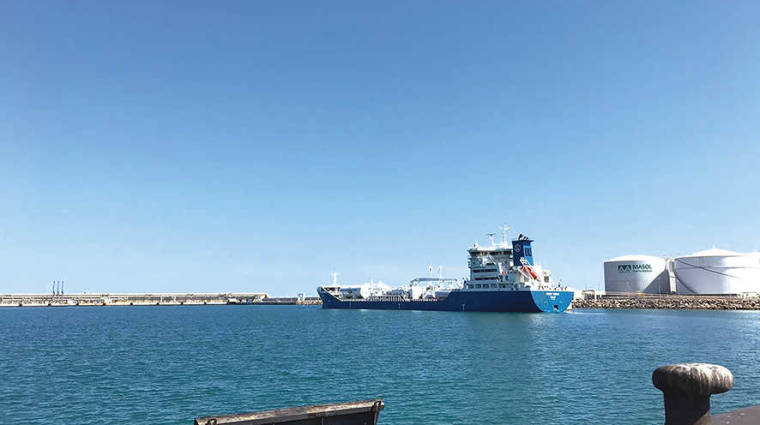 El buque estuvo atracado en la terminal de Masol donde descarg&oacute; 16.500 toneladas de granel l&iacute;quido.