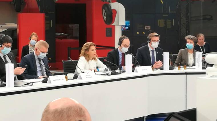 Raquel Sánchez ha intervenido este martes en París en las últimas sesiones de trabajo del Consejo de Ministros de Transportes de la Unión Europea.