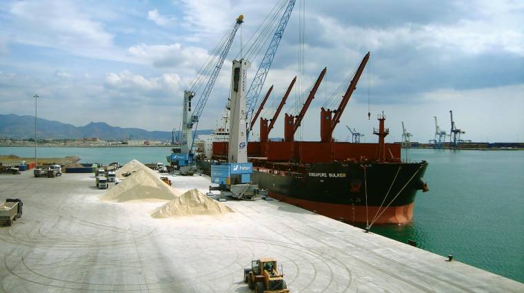 El Puerto de Castellón (en la imagen la terminal de PortSur) fue en 2022 el tercero del sistema general con mayor tráfico de graneles sólidos tras Gijón y Tarragona.