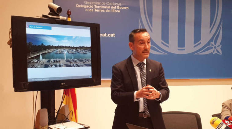 El gerente de Ports de la Generalitat, Joan Pere Gómez, durante la presentaci&oacute;n.
