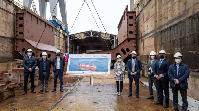 Ceremonia de puesta de quilla del primer buque para bunkering construido en Espa&ntilde;a.