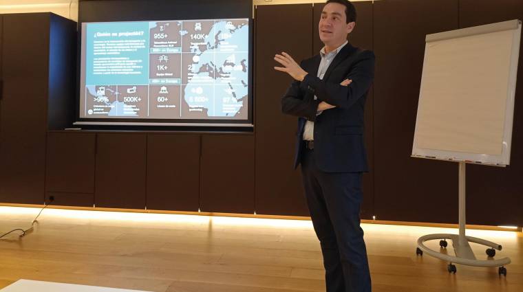 Mickael Devena en el acto de presentación de la estrategia de la compañía celebrado ayer en Barcelona. Foto A.T.