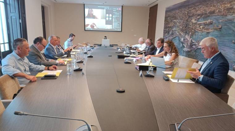 Reunión del Consejo de Administración del Puerto de Valencia celebrado esta mañana.