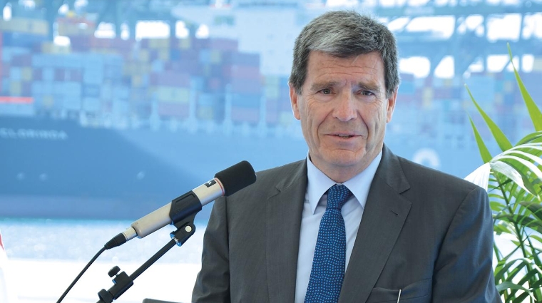 Aurelio Martínez, presidente de la Autoridad Portuaria de Valencia, durante un acto en el Puerto de Valencia. Foto: DP.