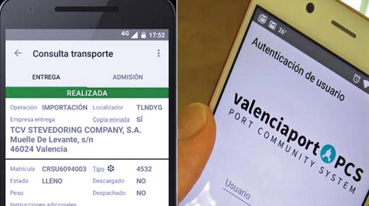La aplicación de Valenciaport permitirá consultar desde el móvil las órdenes de transporte, cámaras de vídeo y otras funcionalidades.