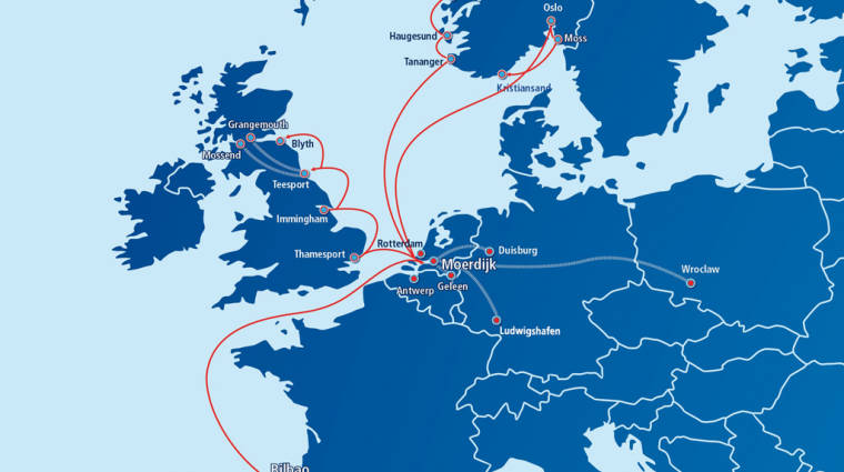 El puerto base de WEC Lines en Europa es Moerdijk.