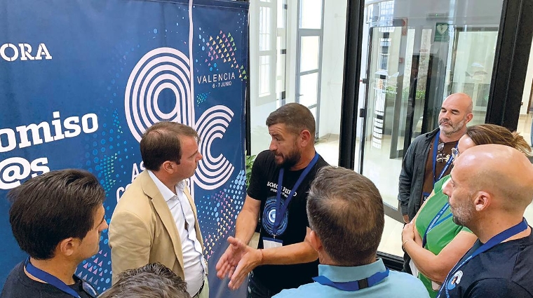 Un momento del encuentro con el secretario general de Puertos del Estado, Álvaro Sánchez, durante la Asamblea de Coordinadora.