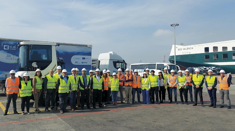 Equipo del proyecto H2Ports que coordina la Fundación Valenciaport con la participación de MSC Terminal Europa y Valencia Terminal Europa (Grimaldi).