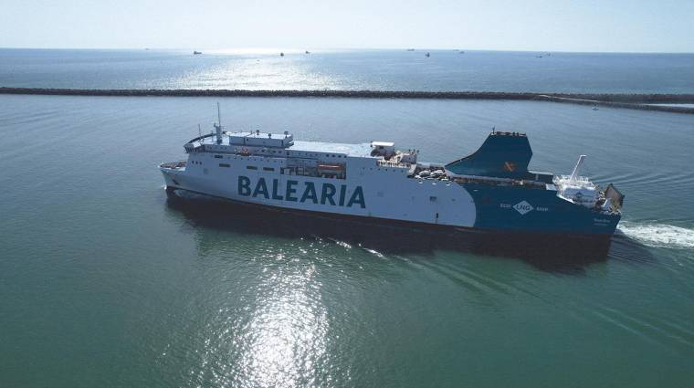 Las navieras han seguido operando con el ferry “Marie Curie”, uno de los buques de nueva generación de Baleària.