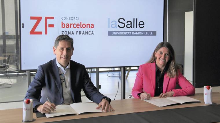 Josep Santos, director general de La Salle-URL y Blanca Sorigué, directora general de CZFB.