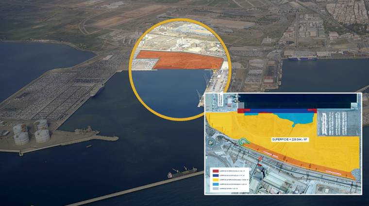 La nueva terminal polivalente del puerto de Sagunto contar&aacute; con una superficie superior a los 266.000 metros cuadrados. Infograf&iacute;a: Jos&eacute; Antonio S&aacute;nchez.