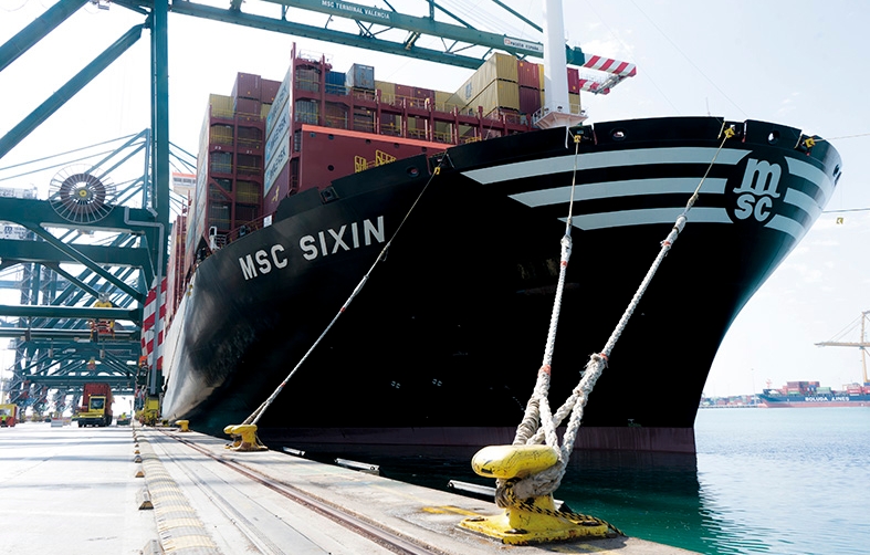 El "MSC Sixin" sigue rompiendo r&eacute;cords con su escala en el Puerto de Valencia