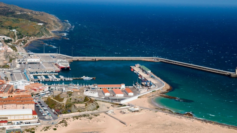 Vista aérea del Puerto de Tarifa.