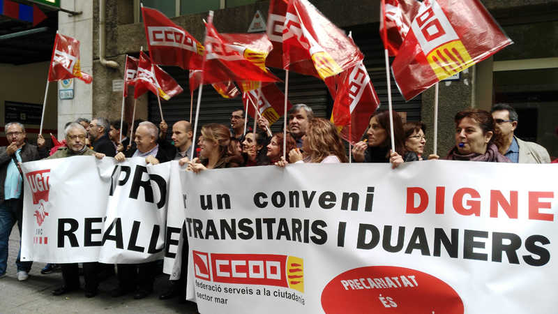 Tercera jornada de movilizaciones por el convenio de Transitarias y Aduanas de Barcelona