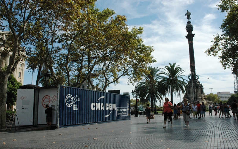 CMA CGM instala un contenedor de 40 pies en plena Rambla barcelonesa