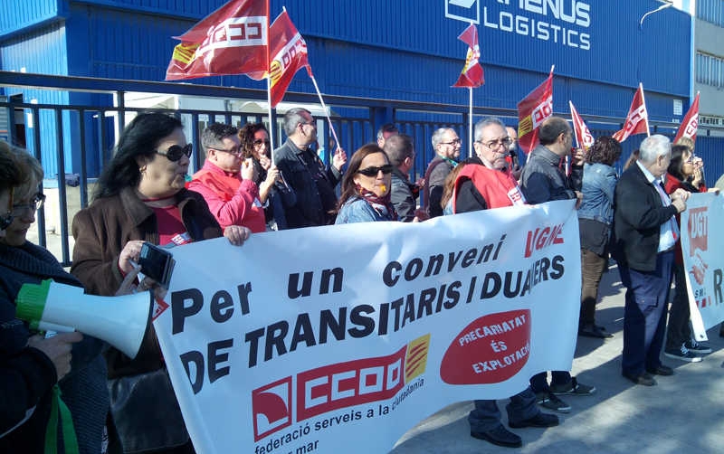 Nuevas movilizaciones de los sindicatos por el convenio colectivo de Transitarias y Aduaneros de Barcelona