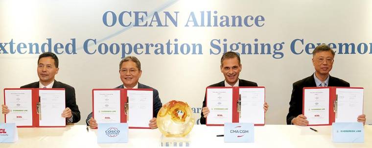 Los directores generales de CMA CGM, Cosco Shipping, Evergreen y OOCL han firmado el acuerdo.