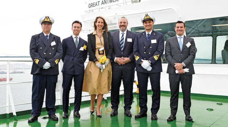 El Grupo Grimaldi recibiendo en en los astilleros Hyundai Mipo Dockyard Co. Ltd. de Ulsan (Corea del Sur) al buque “Great Antwerp”.