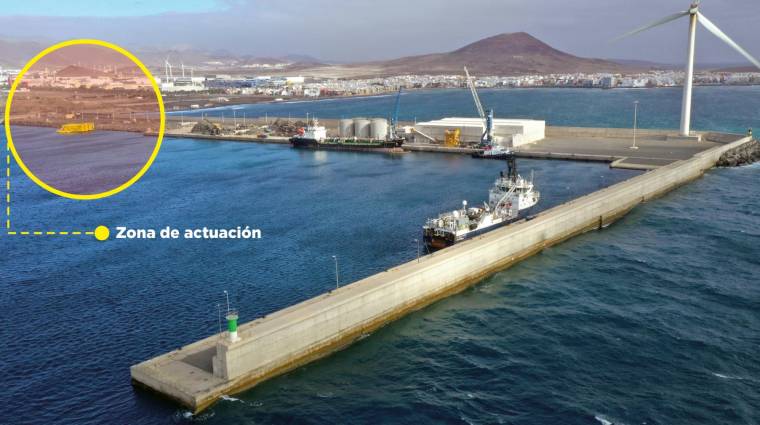 El Puerto de Arinaga dispondrá de nuevas infraestructuras para hacer más ágil el tráfico de material eólico de grandes dimensiones. Infografía: José Antonio Sánchez.