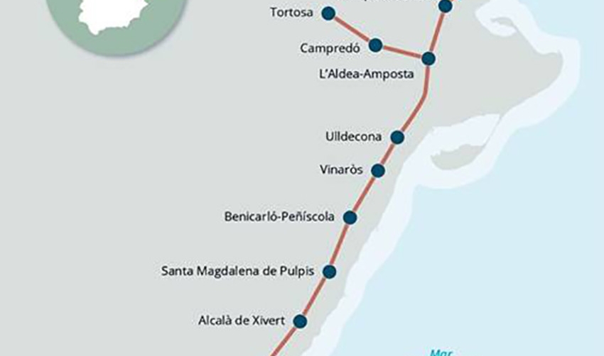 El Gobierno autoriza la licitación de las obras para el ancho estándar en el tramo Castellón-Vandellòs