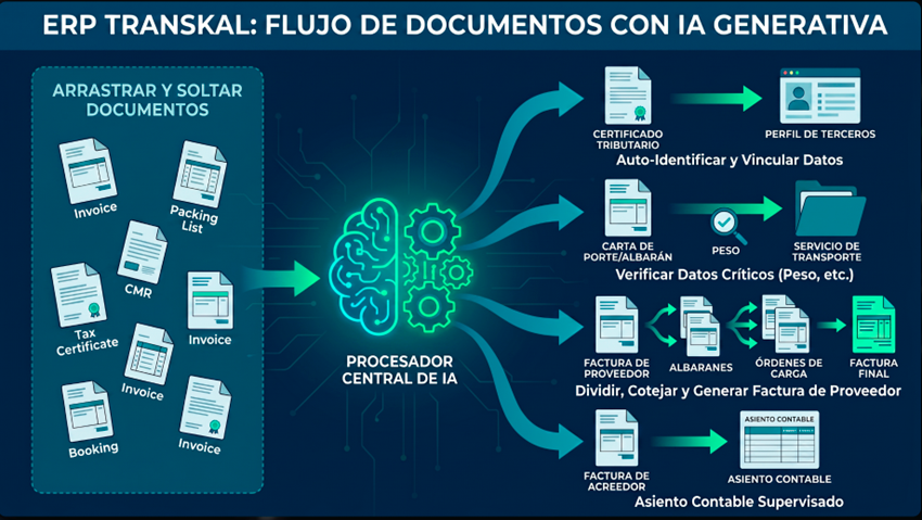 La herramienta ha sido diseñada para integrarse directamente en el entorno de ERP de Transkal.