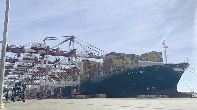 El buque “MSC Vega” ha sido el segundo buque del servicio en escalar en la terminal BEST.