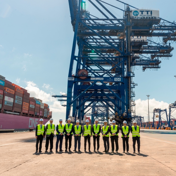 Un momento de la visita.