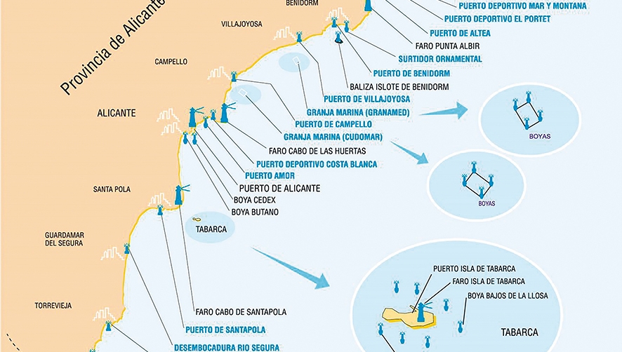 La Autoridad Portuaria de Alicante inspecciona 158 balizas
