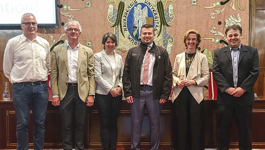 Izq. a dcha.: Vicente Santamar&iacute;a, Lucinio Sebasti&aacute;n, Victoria Rodr&iacute;guez, Juan F. Bermeo, M&ordf; Jes&uacute;s &Aacute;lvarez, Fernando Eslava.