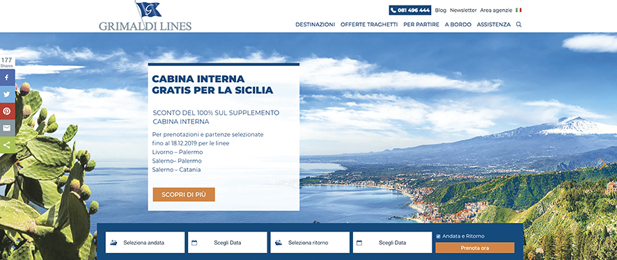El objetivo de la nueva web de Grimaldi Lines es garantizar a los usuarios una navegaci&oacute;n m&aacute;s intuitiva e inmediata.
