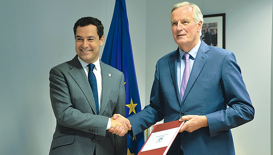 Juanma Moreno traslada a Barnier el Plan de medidas ante el Brexit