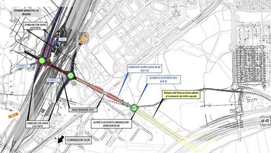 Mitma adjudica el contrato para la redacci&oacute;n del proyecto de acceso viario a la terminal intermodal de mercanc&iacute;as de Vic&aacute;lvaro desde la autopista M-45.