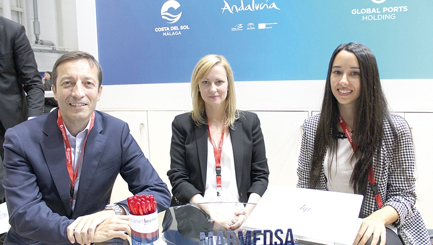 Albert Pallar&eacute;s, Managing Director; Marta Rodr&iacute;guez, General Manager; y Laia Servet, Operations Manager, de Marmedsa Cruise Services. Foto Eva Monr&oacute;s.