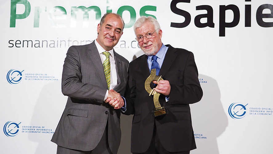 Xavier Mulet en un momento de la entrega del premio Sapiens Profesional 2018.