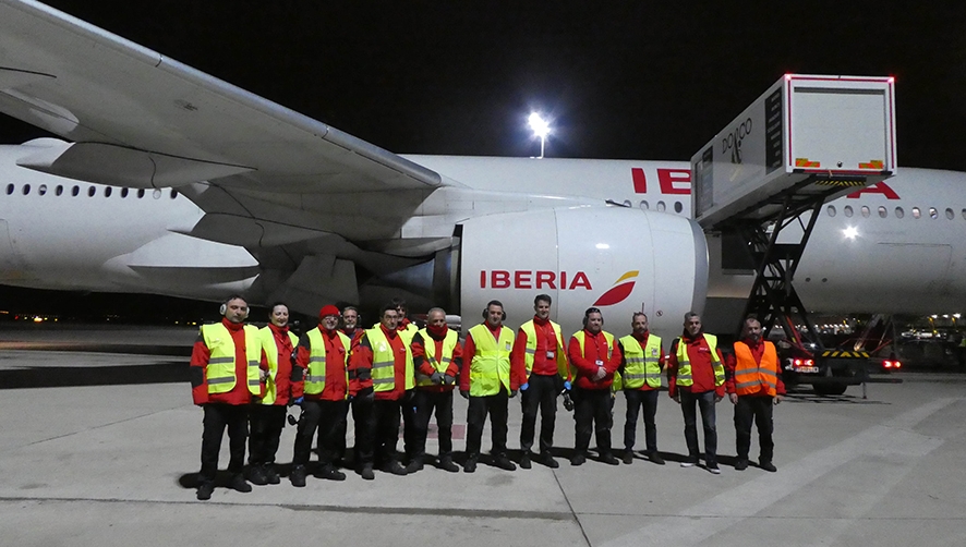 Llega a Espa&ntilde;a el primer avi&oacute;n del Corredor A&eacute;reo Sanitario de Iberia