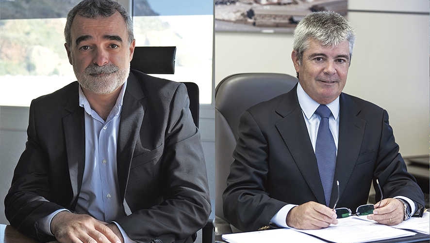 Narc&iacute;s Pav&oacute;n, director de APM Terminals Barcelona, y Carlos Larra&ntilde;aga, director de Relaciones Institucionales de APM Terminals.
