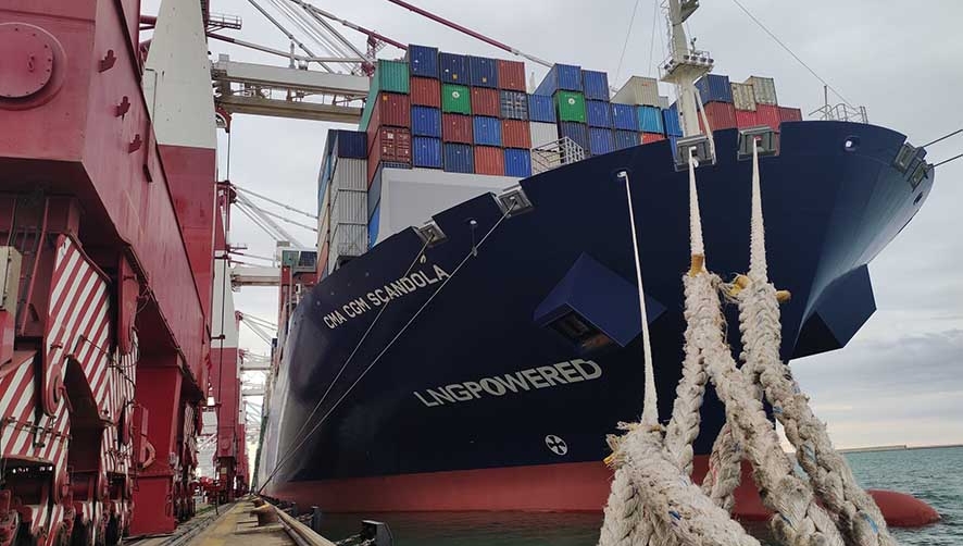 BEST recibe el &quot;CMA CGM Scandola&quot;, primer buque de GNL en el Port de Barcelona