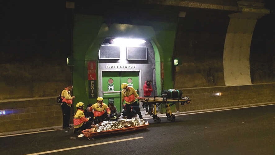 Simulacro de accidente e incendio en el t&uacute;nel del Bruc