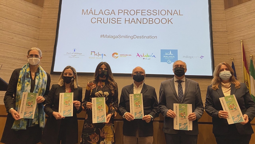 Pilar Fern&aacute;ndez-F&iacute;gares, gerente de M&aacute;lagaport; Susana Guti&eacute;rrez, gerente de M&aacute;laga Cruise Port; Nuria Rodr&iacute;guez, delegada territorial de Turismo, Regeneraci&oacute;n, Justicia y Administraci&oacute;n Local en M&aacute;laga, Nuria Rodr&iacute;guez; Carlos Rubio, presidente de la Autoridad Portuaria de M&aacute;laga; Antonio D&iacute;az, director gerente de Turismo y Planificaci&oacute;n Costa del Sol, y Rosa S&aacute;nchez, concejala de Turismo, Promoci&oacute;n de la Ciudad y Captaci&oacute;n de Inversiones.
