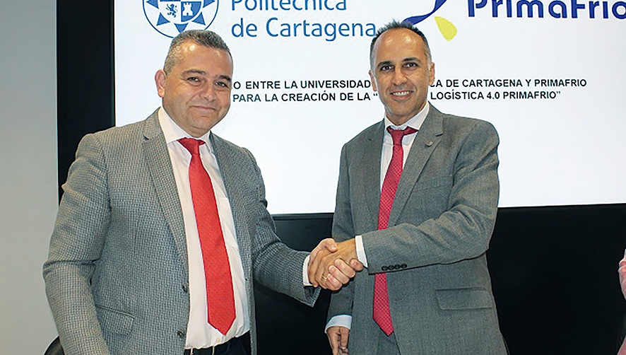 Juan Conesa, director general de Grupo Primafrio y Alejandro Díaz, rector de la UPCT.