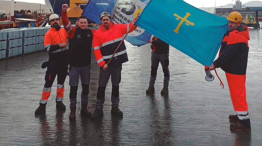 La huelga de la estiba en el Puerto de Avilés se inició el 16 de febrero.