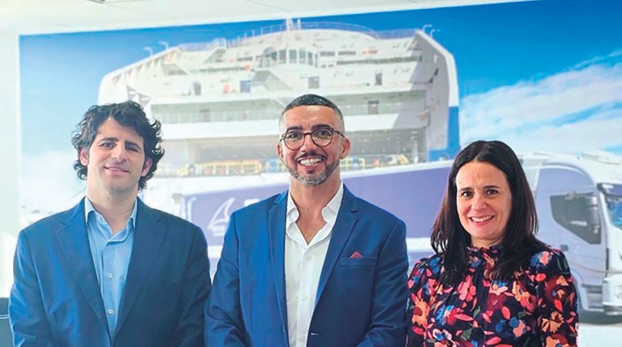 Jordi Escudero, director de Ocean Transport; Mauricio Lopes, responsable de la oficina en Brasil; e Irene Gómez, gerente de Ocean Transport.