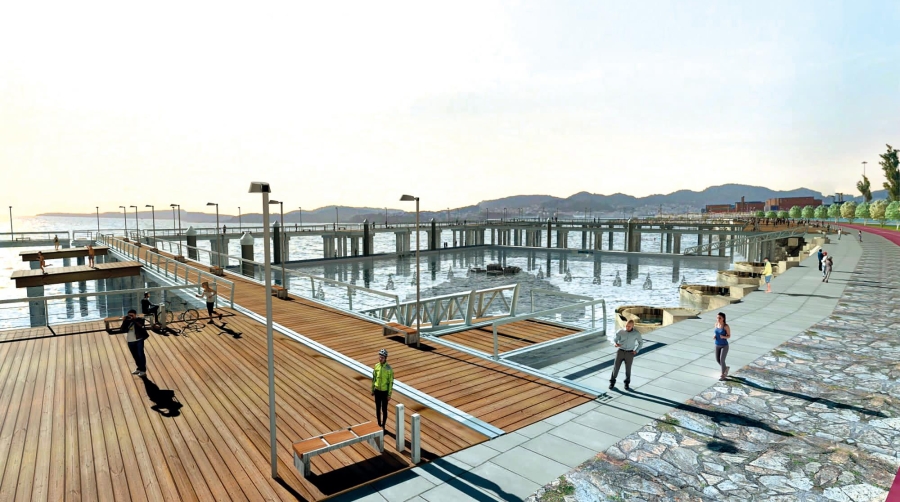 Render del proyecto “Peiraos do Solpor”, ya en su fase final. Fuente AP de Vigo.