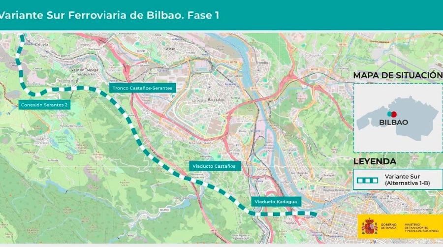 ETS adjudica por 58,9 millones un nuevo tramo de la Variante Sur Ferroviaria de Bilbao