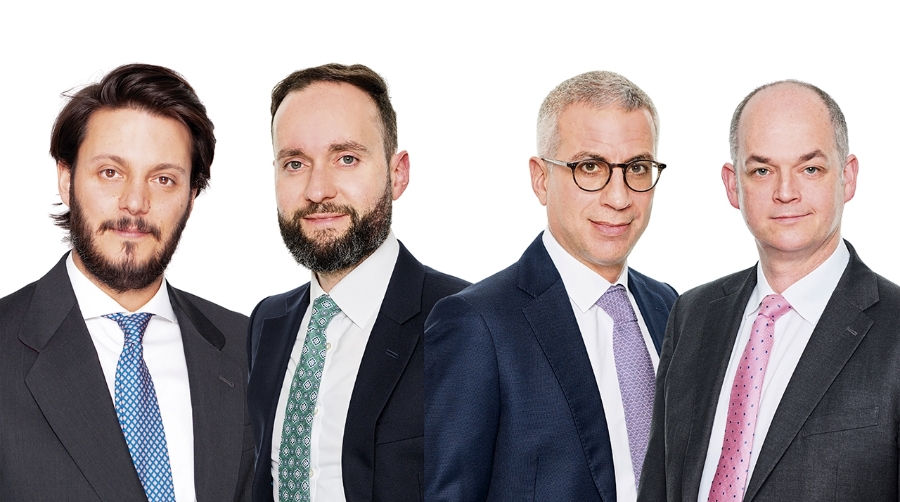 Isaac Núñez, responsable de España; Duncan Jarvis, director de Cartera y Gestión de Activos; Raffi Killian, director de Inversiones y Nick Martin, director Financiero, nuevos socios de Delin Property.