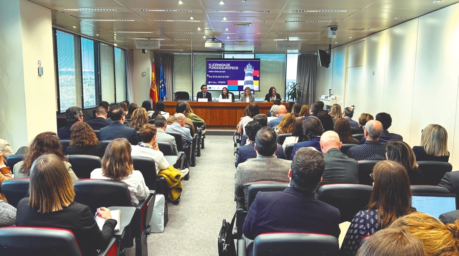Ayer durante la inauguración de la jornada de Fondos Europeos.