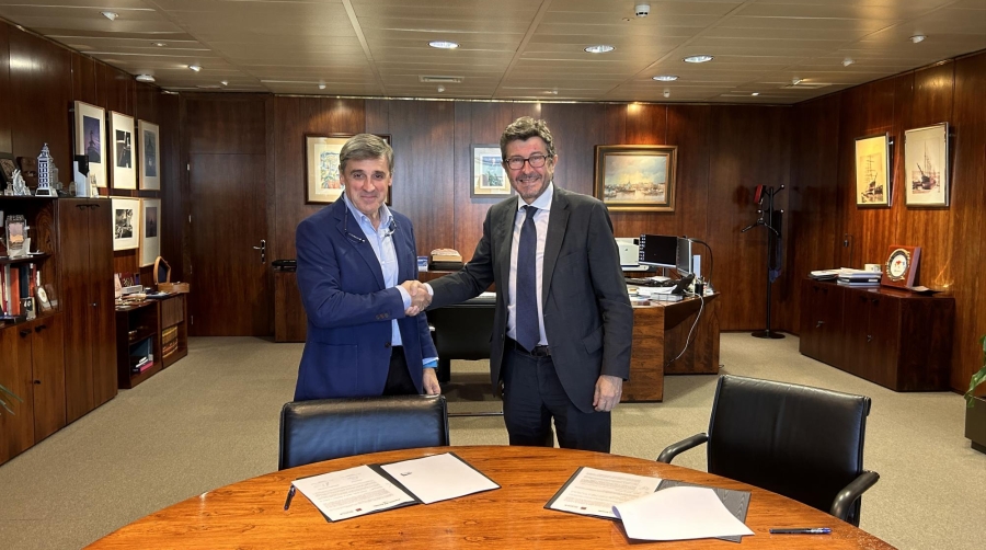 El presidente de Segittur, Enrique Sánchez, junto al presidente de Puertos del Estado, Álvaro Rodríguez Dapena.