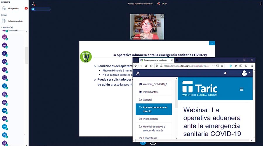 TARIC alcanza el aforo completo en sus webinar sobre aduanas